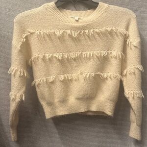 Cream Fringed Girl’s Sweater
